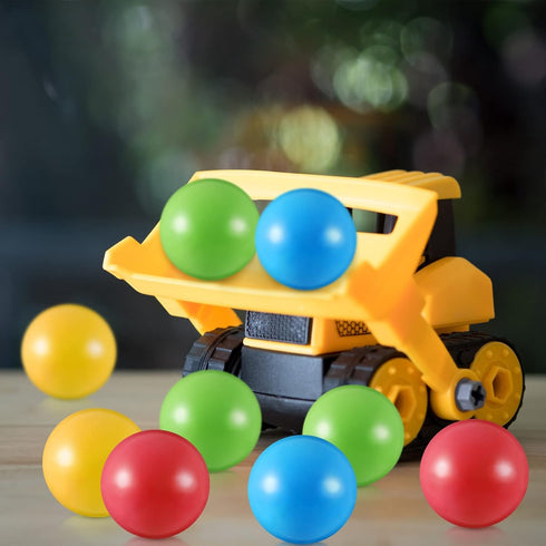 12 Bulldozer 1.75 Inch Civaner Pieces Multi Colored Plastic Replacement Balls Small Popper Toy Balls Soft Crush Proof