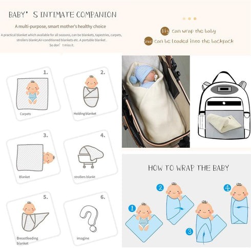 Neiwech 30 40 Inch Baby Blanket Boy Girl Cotton Knitted Soft Swaddling Receiving Baby Blankets for Newborn Toddler Crib