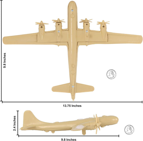 Tim Mee Toy TimMee WW2 B-29 Superfortress Bomber Plane - Tan Plastic Army Men Aircraft