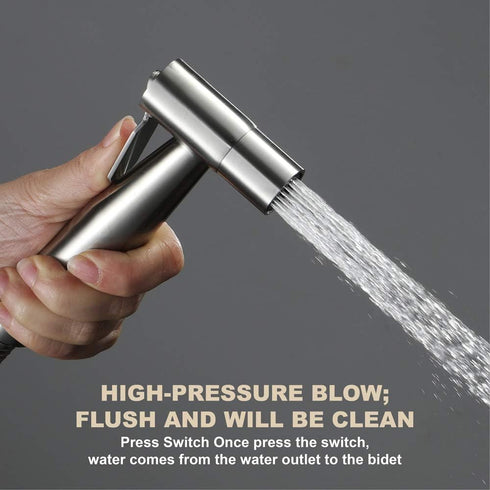 XKHLQLPEF Set Bidet Sprayer with Single Cold Water Stainless Steel Portable Cloth Diaper Washer Shower Sprayer Wall