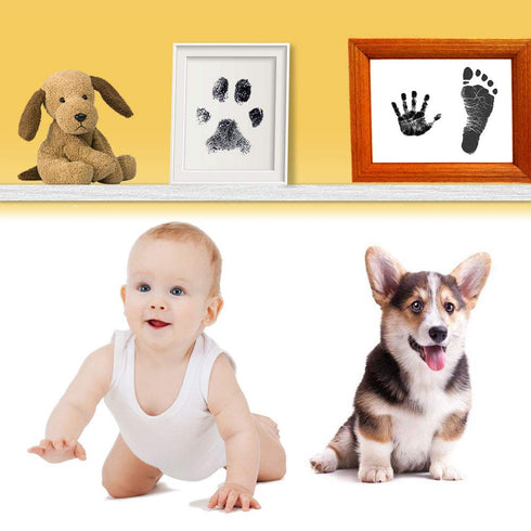 Ink Pad for Baby Footprint, Handprint, Paw Print, Non-Toxic Keepsake Stamp Pad, Perfect Baby Shower Gift (Black)