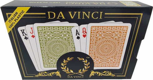DA VINCI Palermo - Italian 100% Plastic Playing Cards, 2 Deck Set with Hard Shell Case