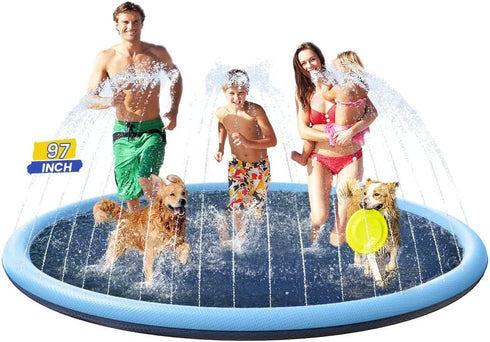 PETOCAT Splash Pad Non-Slip Dogs Cool Sprinkler Pool Extra Large Splash Pads
