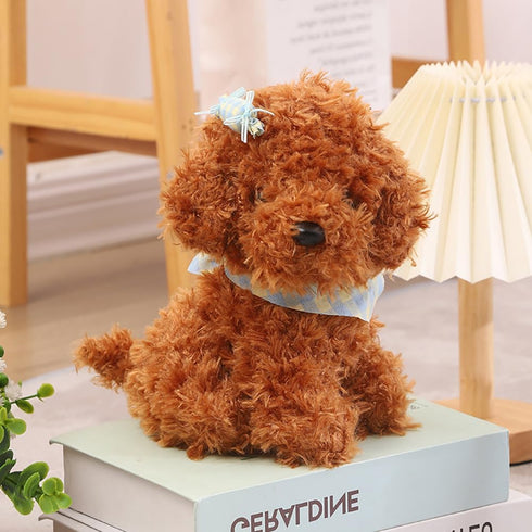BIUBIULOVE 8inch Dog Plush Stuffed Animal, Stuffed Dog Plush Toy, Great Gift for Kids Home Recor (Brown)