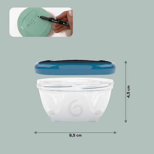 4 count (Pack 1) SET Babymoov Leak Proof Storage Bowls | BPA Free Containers With Lids, Ideal to Store Baby Food