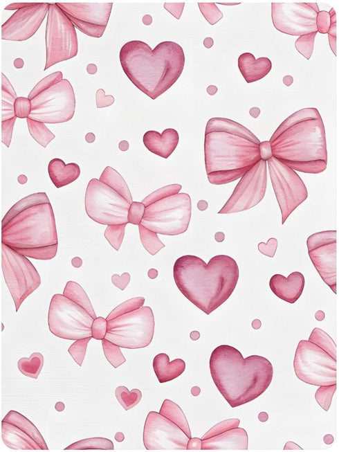 CZXW 52" 28" Pink Bowknots Crib Sheets Fitted x Natural Cotton Soft & Breathable for Baby Crib Mattress