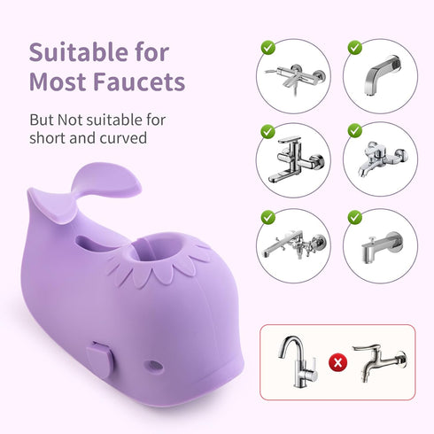CAROFAFA Faucet Cover Bathtub Baby Spout Cover Soft,Bath Faucet Cover for Baby's and Kid's Safety (Whale Purple)