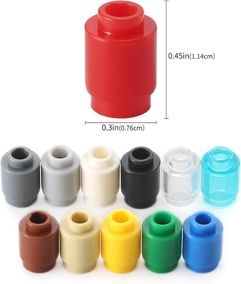 Feleph 600 Pieces 1x1 Round Bricks Bulk Multicolored Classic Basic Parts Building Creative Play Set Blocks