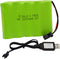 Blomiky 6V 2200mAh Ni-MH Rechargeable Battery Pack, 5 AA with SM-2P Black 2 Pin Connector Plug and USB Charger Cable