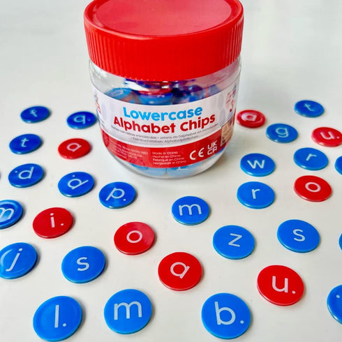 hand2mind Lowercase Alphabet Chips, Toddler Learning Letters for Spelling and Reading Tools for Kids