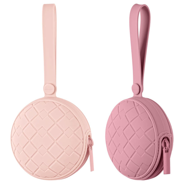 2 Pack Silicone Pacifier Holder Case, Baby Pacifier Holder Pouch for Newborn,
