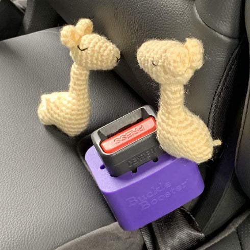 2-PACK NEW Silicone Seat Belt Buckle Booster (BPA Free) - Raises Rear Seat Belts For Easy Access - Stop Fishing
