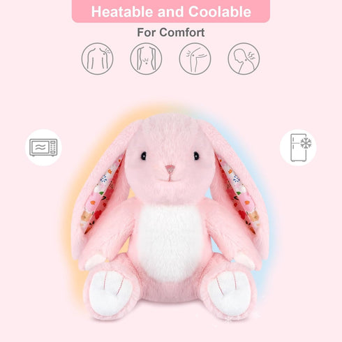 SuzziPals Heatable & Coolable Bunny Stuffed Animal, Microwavable Heating Pad Stuffed Animal for Soothing & Relaxation