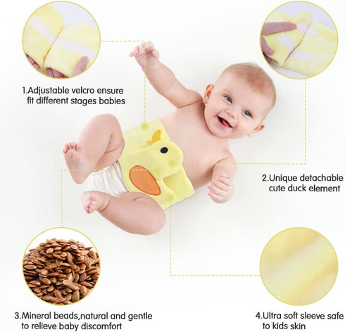 Tummy Upset Hilph Baby Colic and Gas Relief for Newborns Infants, Heated Wrap, Baby Swaddling Belt Warmth, Natural