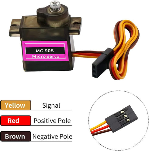 MG90S 9G Project(6PCS) Servo, Helicopter QC Module Servo Motor Metal Gear Micro Servo Motor Smart Robot Helicopter