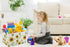 DDBASKET Rectangular Sunflower Baskets Gift Basket Empty Girls Basket Kids Storage Bin Baby Toy Organizer Box Love Room