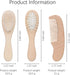 Jaasuee Baby Bath Grooming Kit Natural Wooden Hairbrush with Gentle Goat Bristles, Pear Wood Comb, and Soothing Massage