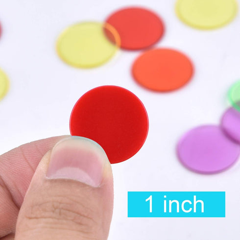 Coopay 300 Pieces Plastic Learning Counters Disks in 10 Colors for Math Practice and Poker Chips, 1 Inch