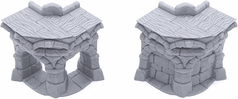 EnderToys Ruined Town Modular Walls II for DND Terrain, 28mm Miniature Wargaming Scenery