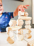 Panda Brothers Wooden Balancing Stones - 20 Large Size Montessori Toys for 3-5 Year Old Kids, Learning Sensory Toy
