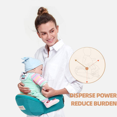 Lightweight Green Baby Hip Seat Carrier with Pockets