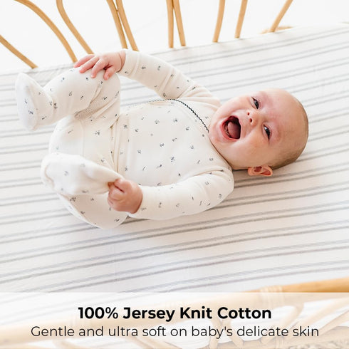 Pack 2 Pack Set Pack 100% 38x24x5 Ely's & Co. and Play Sheets, for Mini/Portable Crib, Fitted Playpen Play Yard Sheet