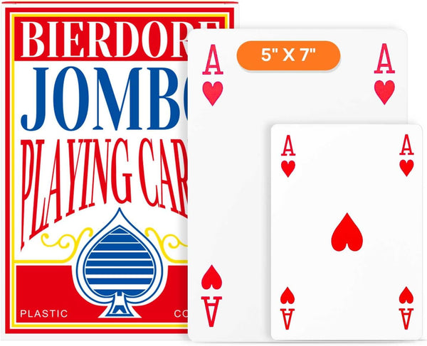 BIERDORF Jumbo Playing Cards 5X7 Inch Deck of Cards Big Card Games