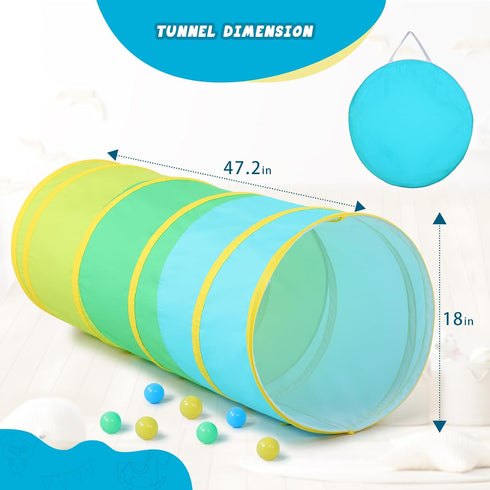 PigPigPen Kids Tunnel for Toddlers, Pop Up Play Tunnel Tent for Babies or Dogs, Indoor & Outdoor Backyard Toys