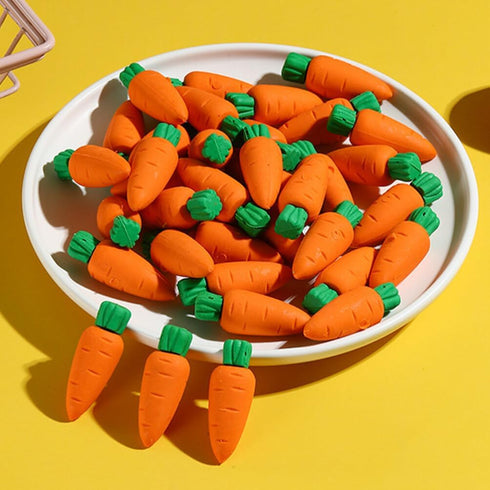 Abaodam 50 Pcs Mini Carrot Erasers Miniature Vegetables for Kids Easter Party Favors