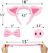 Norme Pig Costume Set - Ears, Nose, Tail, and Bow Tie, Pink Fancy Dress Kit Accessories for Kids