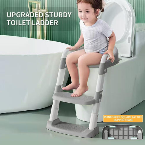 Potty Training Toilet Seat For Boys Girls, Toddler Toilet Seat With Step Stool Ladder, Foldable Toddler Potty Seat