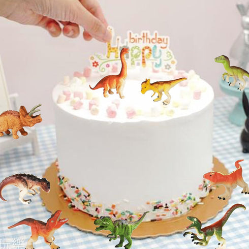 14 Pcs Figures Toys, Realistic Mini Dinosaurs Animal Figurines for Educational Playset & Cake Topper Ornaments