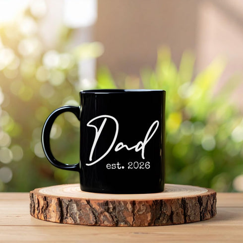Set 2026 11 oz Set 0-3 Set Pregnancy Gift - New Mom and Daddy Est Mug with "Adventure Awaits & New to Crew" Onesie