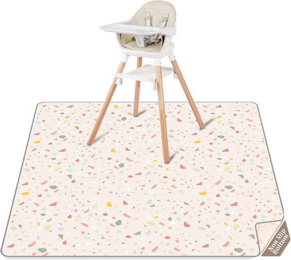 CLYMENE Splat Mat for Under High Chair | 51x51 Inch Anti-Slip Baby