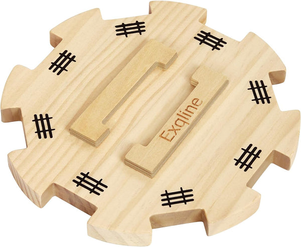 Exqline Wooden Hub for Mexican Train Dominoes with Felted Bottom Mexican Train