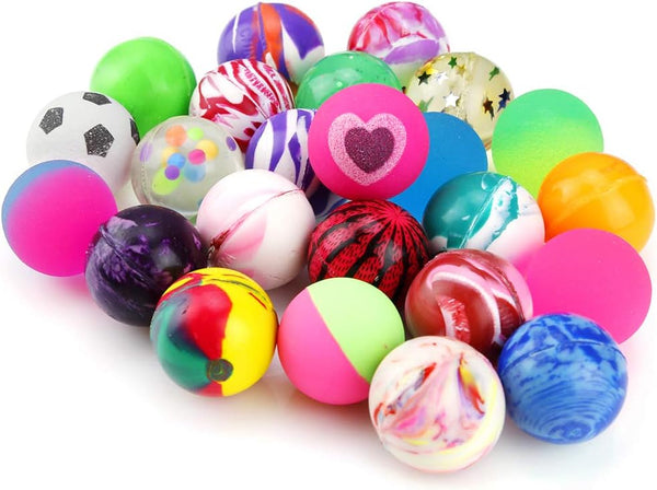 Pllieay 24 Pieces Bouncy Balls for Kids, 25mm Rubber Balls Mixed Color Party Bag Filler for Prizes and Stocking Stuffers