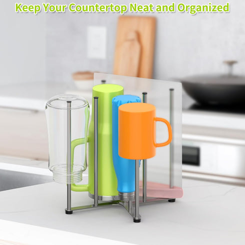 Countertop Reusable Bag & Bottle Drying Rack, Baby Bottle Drying Rack, Collapsible Cup Drying Rack for Glass, Mugs