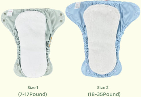 BISENKID 2 Pack 3 Pack 2 (18-35Pound) Waterproof Cloth Diaper Cover Reusable Plastic Diaper Cover - Adjustable Outer