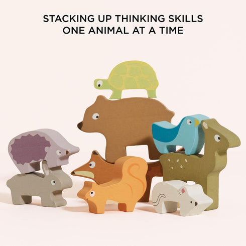 18+ Le Toy Van - Wooden Petilou Forest Stacker Puzzle & Bag Educational Balancing Activities Toy | Great Gift for Kids