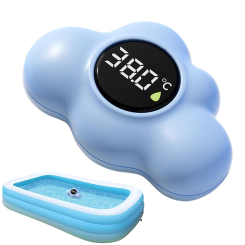 Generic Swimming Bathtub Temperature Gauge PP Cloud Shaped Waterproof Digital Thermometer | LED Display Bath Safety Toy