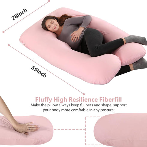 57 Inch Amagoing Pregnancy Pillow, U Shaped Maternity Full Body Pillow for Sleeping, Support for Women with Hip, Leg