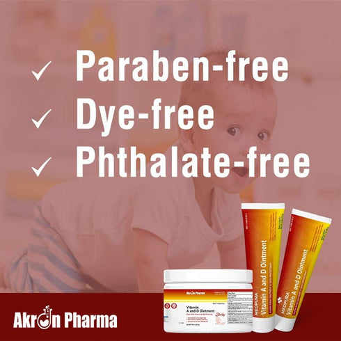 Akron Pharma 1 LB (2 Pack) Vitamin A and D Ointment, Diaper Rash Ointment and Skin Protectant, Jar