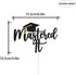 Black Glitter Mastered It Cake Topper - College Grad Congratulations MBA Graduation Party Decorations