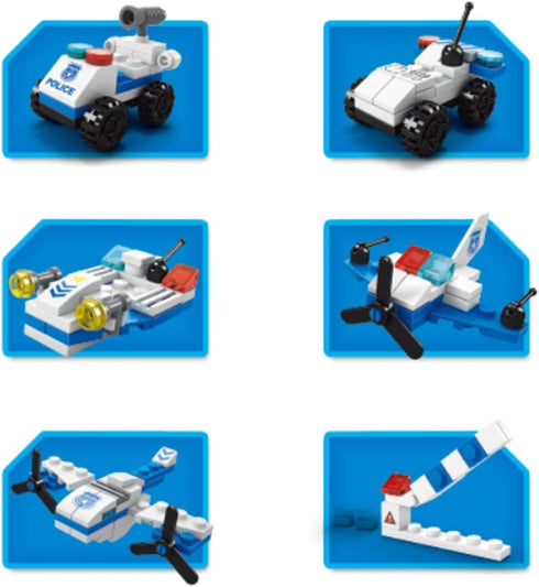 6 in 1 Police Special Operations Rescue Series Building Blocks Toys, 137 Pcs Gift Idea for Boys 4+ Years