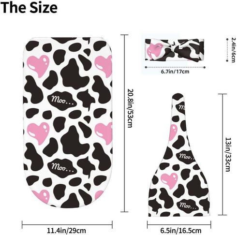 Osvbs Set Cow Print Pink Heart Baby Stuff Swaddle Blanket Wrap Baby Newborn Blanket Soft Sleep Sack Stretchy