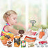 yoliyogo Playset Pretend Play Cash Register Toy with Functional Caculator Cashier Scanner Toy Supermarket with Simulate