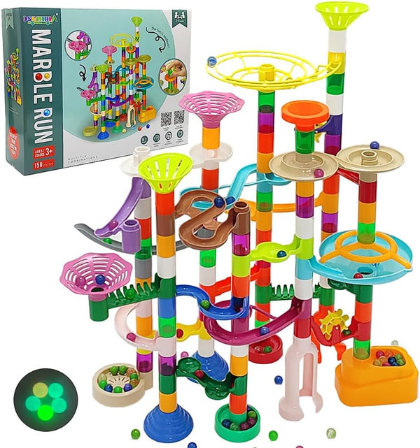 Marble Run for Kids - 150pcs Sturdy Building Toys for Ages 3-8, Fun Gifts for Boys and Girls