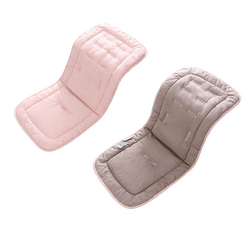 Baby Stroller Cushion - Universal Soft Infant Car Seat Insert, 100% Cotton Cover, Grey and Pink, 34x78cm, 1 Pack.