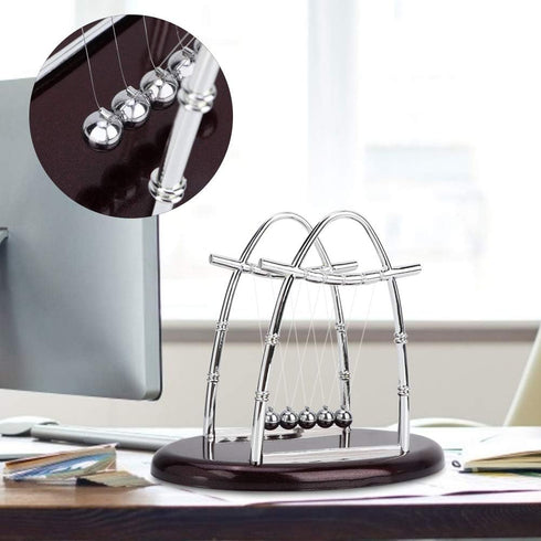Fdit Classic Balance Balls, 5 Pendulum Balls Demonstrate Physics Laws, Desk Decor for Home and Office