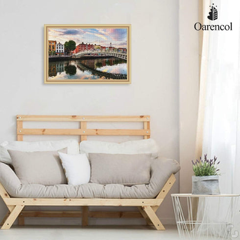 Oarencol Sunset 1000 Dublin Ireland Ha Penny Bridge River Landscape Jigsaw Puzzle Pieces Puzzles for Adults